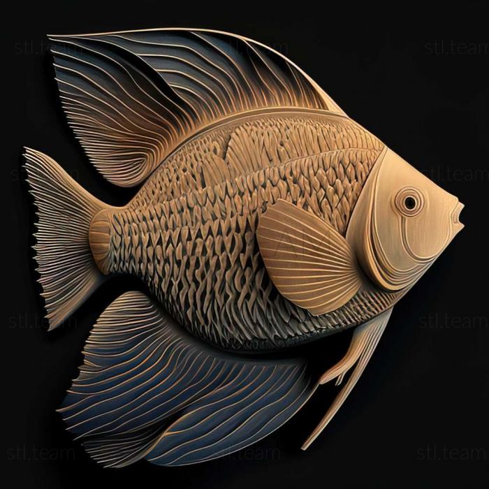 3D model A real gourami fish (STL)